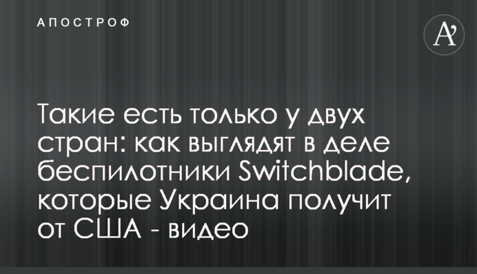 Такі є лише у двох країн: як виглядають у справі безпілотники Switchblade, які Україна отримає від США