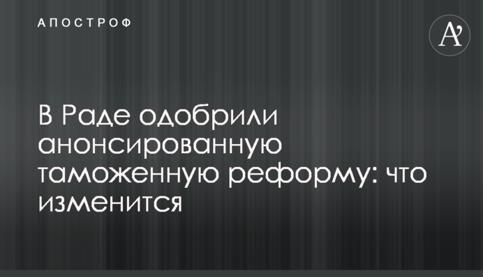 У Раді схвалили анонсовану митну реформу: що зміниться