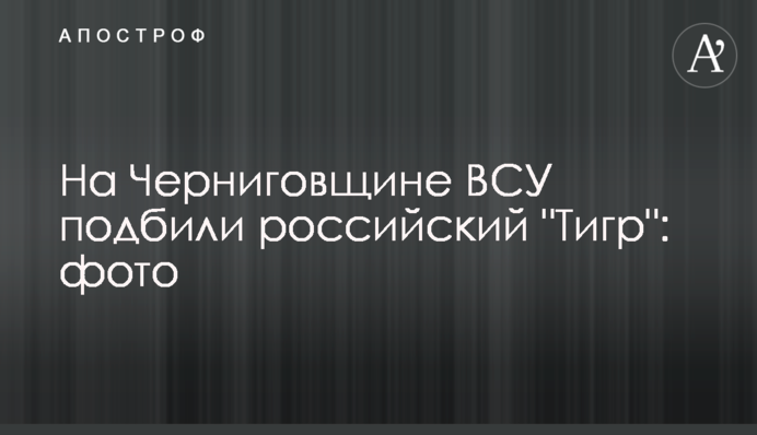 На Чернігівщині ЗСУ підбили російський 