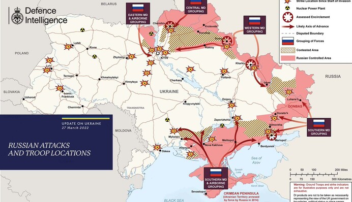 Актуальна карта вторгнення Росії в Україну на 27 березня: де точаться бої