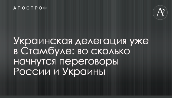 Украинская делегация уже в Стамбуле: во сколько начнутся переговоры России и Украины