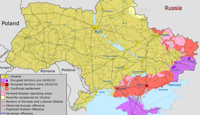 Россия ушла с севера и атакует на востоке и юге: карта боев в Украине на утро 5 апреля
