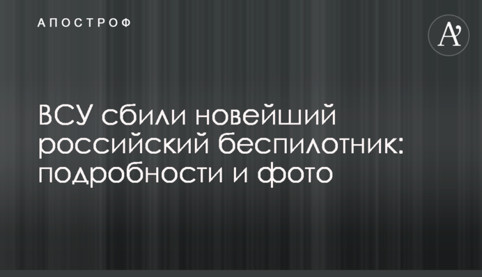 ЗСУ збили новий російський безпілотник: подробиці та фото