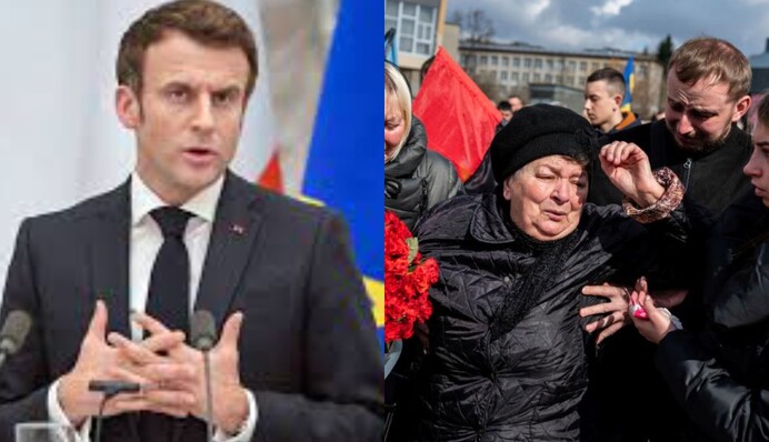 Макрон назвав українців та росіян братами та відмовився назвати війну геноцидом