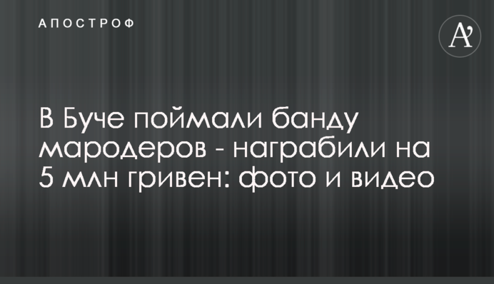 У Бучі зловили банду мародерів – награбували на 5 млн гривень: фото та відео