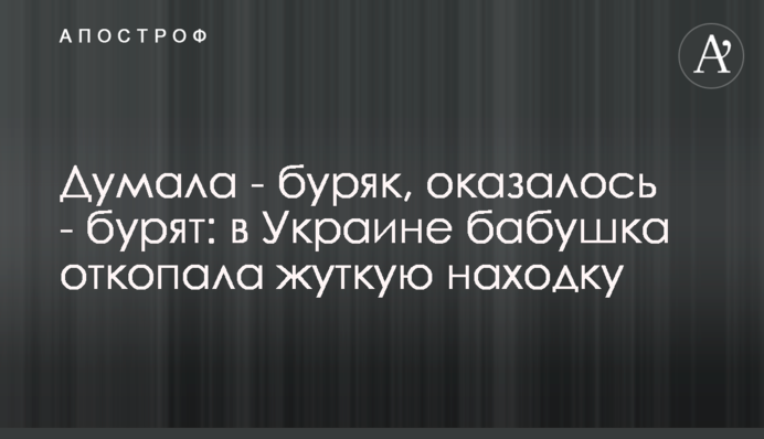 Думала - буряк, оказалось - бурят: в Украине бабушка откопала жуткую находку