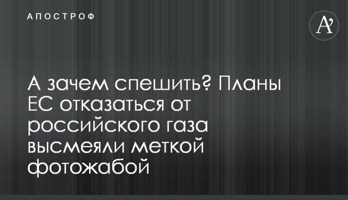 А навіщо поспішати? Плани ЄС відмовитися від російського газу висміяли влучною фотожабою