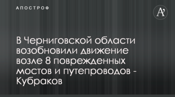 У Чернігівській області відновили рух біля 8 пошкоджених мостів та шляхопроводів - Кубраков