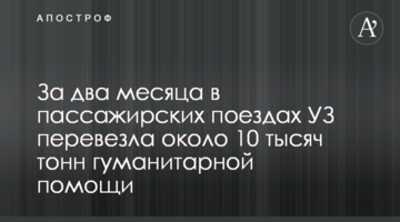 За два місяці пасажирськими поїздами УЗ перевезла майже 10 тисяч тонн гуманітарної допомоги