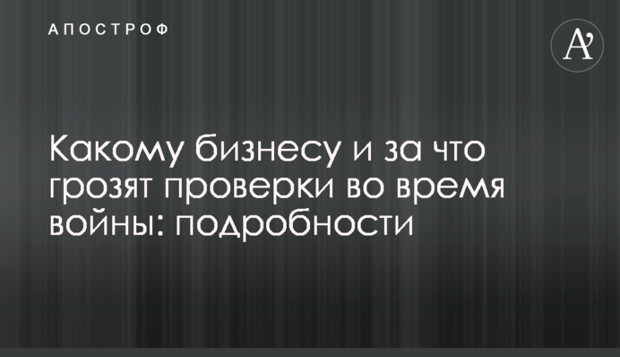 Якому бізнесу та за що загрожують перевірки під час війни: подробиці