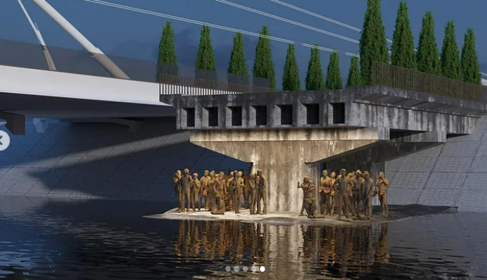 Український художник створив проект меморіального комплексу біля легендарного мосту в Ірпені: фото