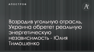 Возродив угольную отрасль, Украина обретет реальную энергетическую независимость - Юлия Тимошенко
