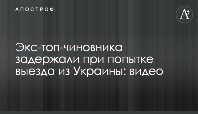 Экс-топ-чиновника задержали при попытке выезда из Украины: видео