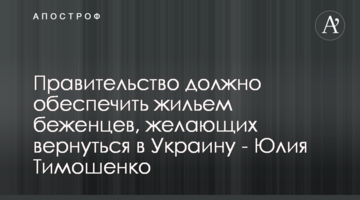 Правительство должно обеспечить жильем беженцев, желающих вернуться в Украину - Юлия Тимошенко