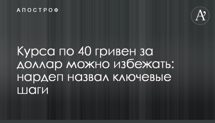 Курса по 40 гривен за доллар можно избежать: нардеп назвал ключевые шаги