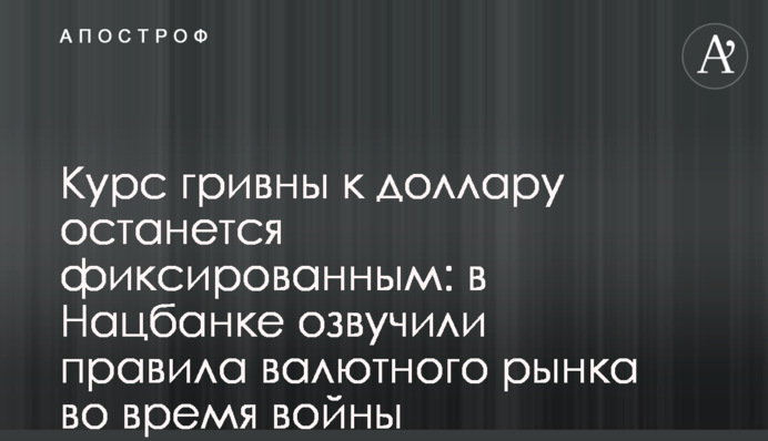 Курс гривны к доллару останется фиксированным: в Нацбанке озвучили правила валютного рынка во время войны