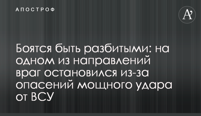 Боятся быть разбитыми: на одном из направлений враг остановился из-за опасений мощного удара от ВСУ