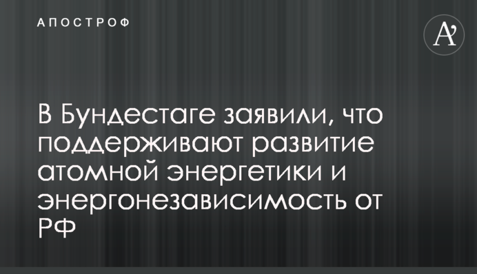 В Бундестаге заявили, что поддерживают развитие атомной энергетики и энергонезависимость от РФ