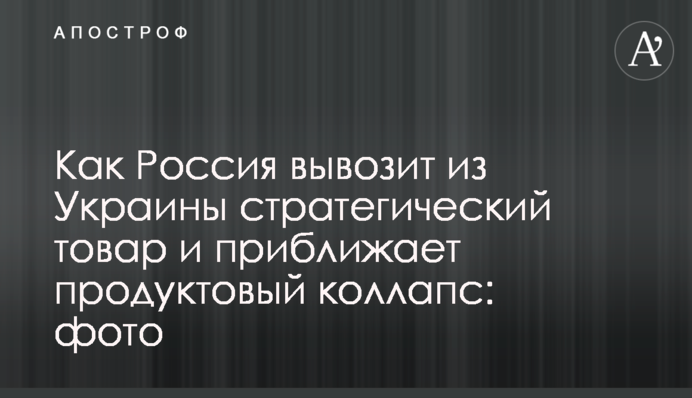 Как Россия вывозит из Украины стратегический товар и приближает продуктовый коллапс: фото
