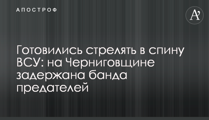 Готувались стріляти у спину ЗСУ: на Чернігівщині затримано банду зрадників