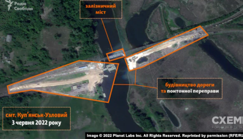 Окупанти на Харківщині будують переправу: фото із супутника