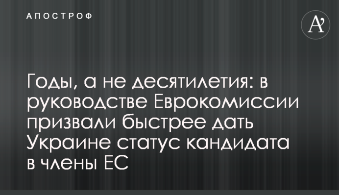 Годы, а не десятилетия: в руководстве Еврокомиссии призвали быстрее дать Украине статус кандидата в члены ЕС