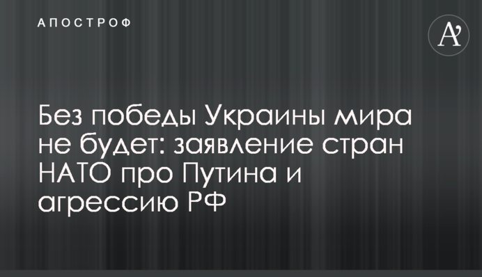Без победы Украины мира не будет: заявление стран НАТО про Путина и агрессию РФ