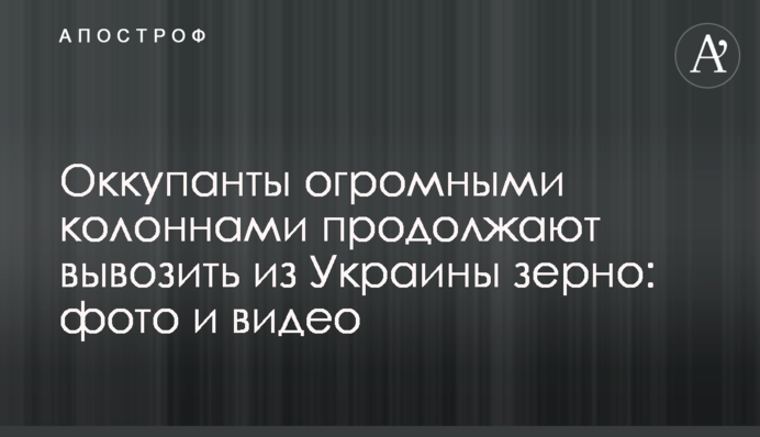 Окупанти величезними колонами продовжують вивозити з України зерно: фото та відео