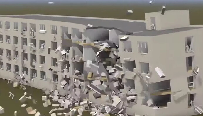 Почему нельзя игнорировать сирены: в сети смоделировали удар ракеты по многоэтажке - видео