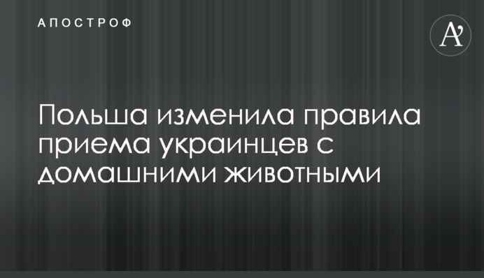 Польща змінила правила прийому українців із домашніми тваринами