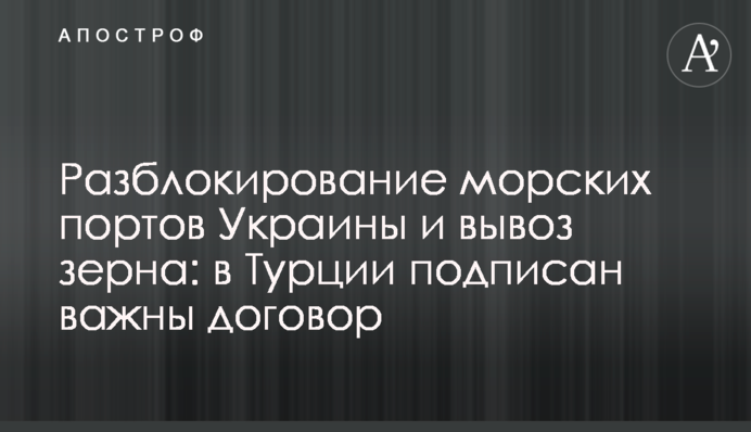 Розблокування морських портів України та вивезення зерна: у Туреччині підписано важливий договір