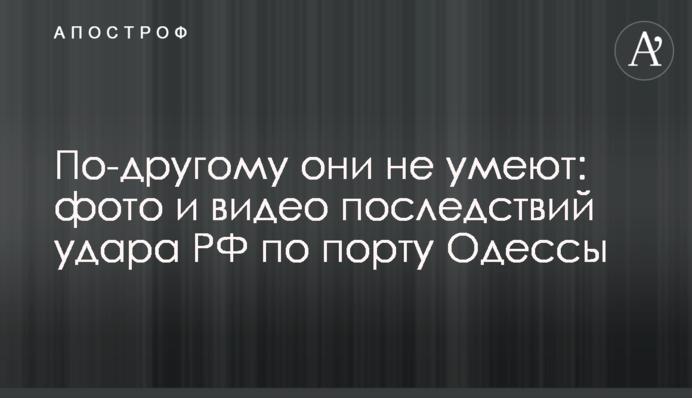По-другому они не умеют: фото и видео последствий удара РФ по порту Одессы