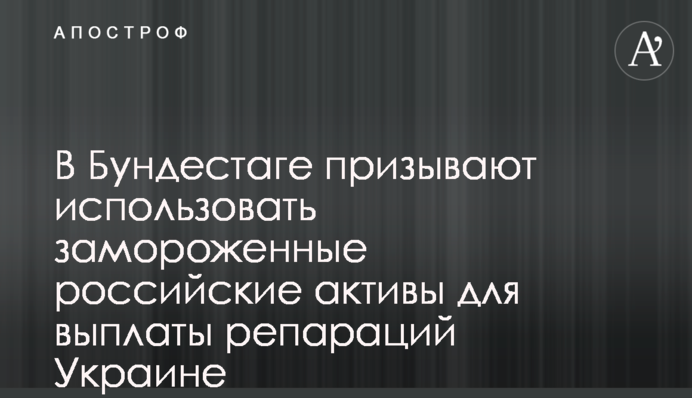 В Бундестаге призывают использовать замороженные российские активы для выплаты репараций Украине