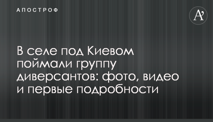 У селі під Києвом упіймали групу диверсантів: фото, відео та перші подробиці