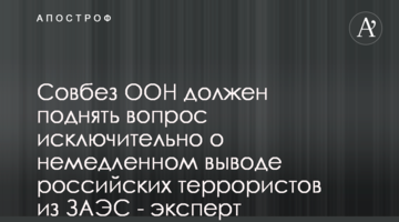 Радбез ООН має порушити питання виключно про негайне виведення російських терористів із ЗАЕС - експерт