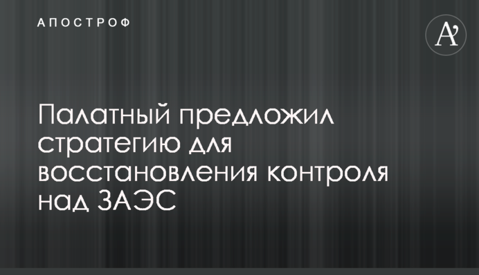 Палатний запропонував стратегію відновлення контролю над ЗАЕС