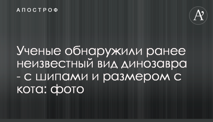 Ученые обнаружили ранее неизвестный вид динозавра - с шипами и размером с кота: фото
