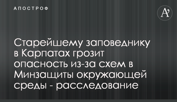 Старейшему заповеднику в Карпатах грозит опасность из-за схем в Минзащиты окружающей среды - расследование