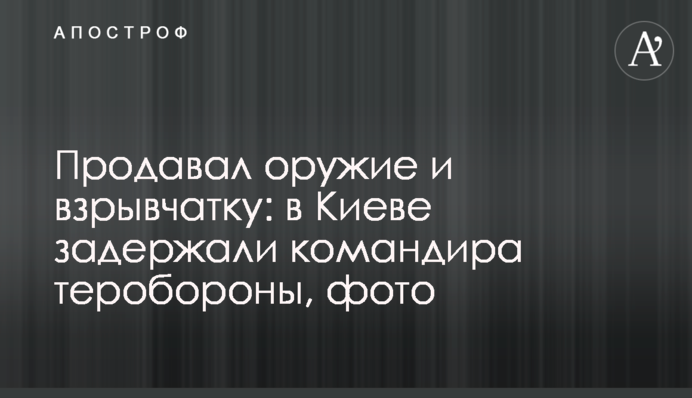 Продавал оружие и взрывчатку: в Киеве задержали командира теробороны, фото