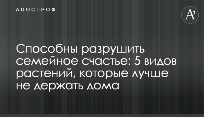 Здібні зруйнувати сімейне щастя: 5 видів рослин, які краще не тримати вдома