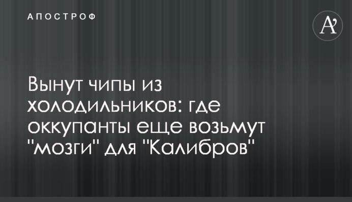 Вынут чипы из холодильников: где оккупанты еще возьмут 