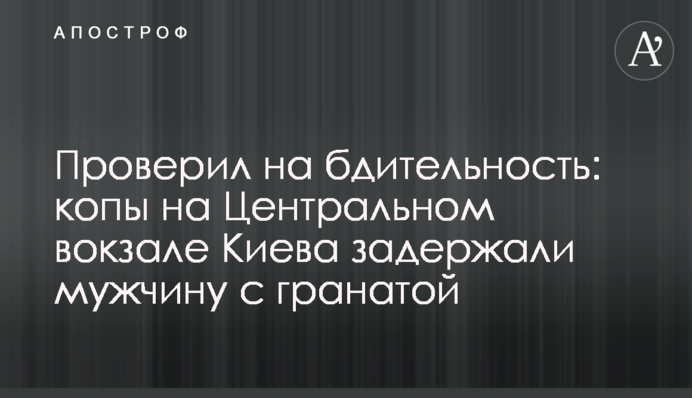 Перевірив на пильність: копи на Центральному вокзалі Києва затримали чоловіка з гранатою