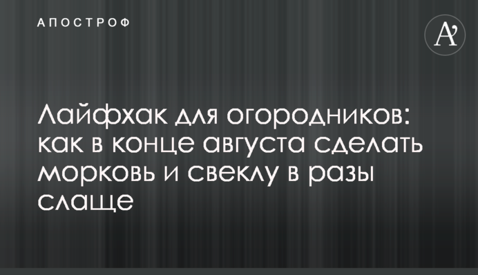 Лайфхак для городників: як наприкінці серпня зробити моркву та буряки в рази солодшими