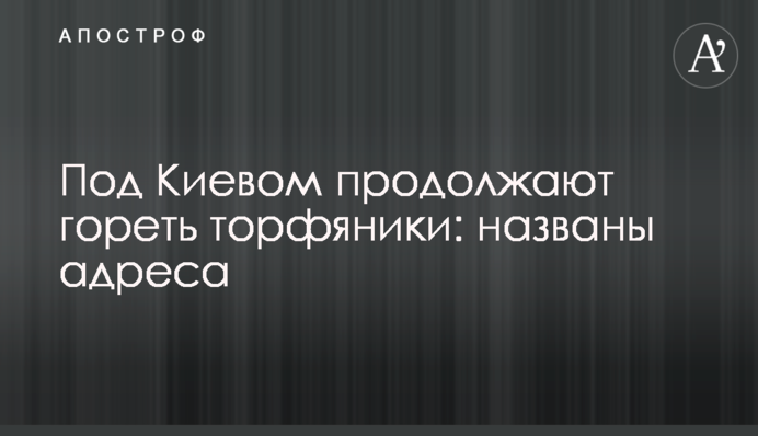 Под Киевом продолжают гореть торфяники: названы адреса