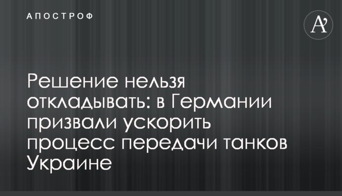 Рішення не можна відкладати: у Німеччині закликали прискорити процес передачі танків Україні
