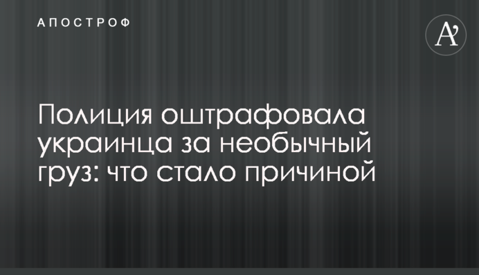 Полиция оштрафовала украинца за необычный груз: что стало причиной