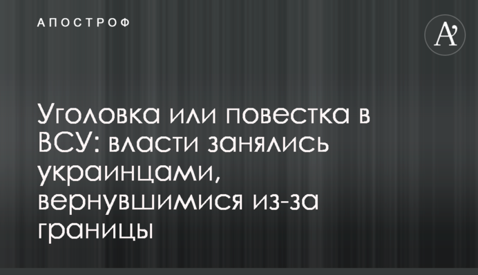 Кримінальна справа або повістка у ЗСУ: влада зайнялася українцями, які повернулися з-за кордону