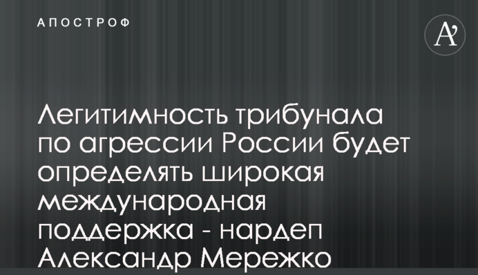 Легитимность трибунала по агрессии России будет определять широкая международная поддержка - нардеп Александр Мережко