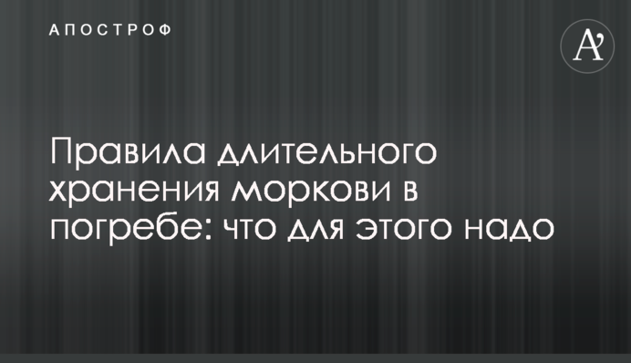 Правила тривалого зберігання моркви у льоху: що для цього треба