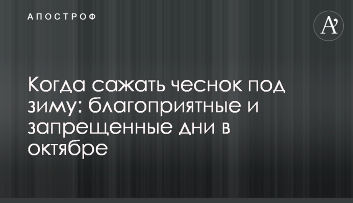 Когда сажать чеснок под зиму: благоприятные и запрещенные дни в октябре